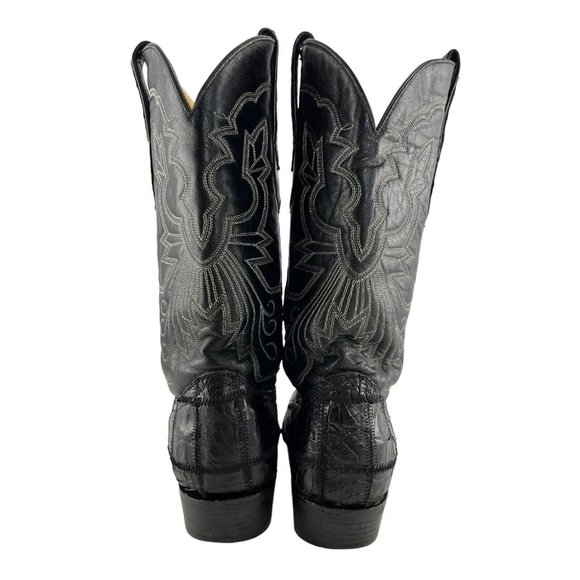 Men's Corral Black Caiman Almond Toe Western Boots Size: 8.5 D - Picture 4 of 8